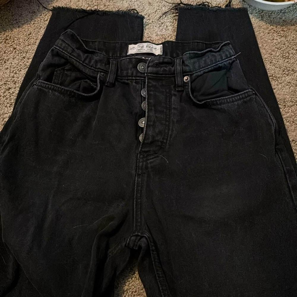 We The Free Free People Black Washed Denim Jeans Size 25